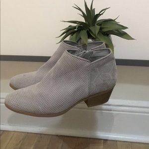 Gray suede ankle booties
